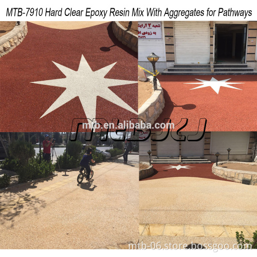 Epoxy Resin and Hardener for Mixing with Aggregates for Pathways